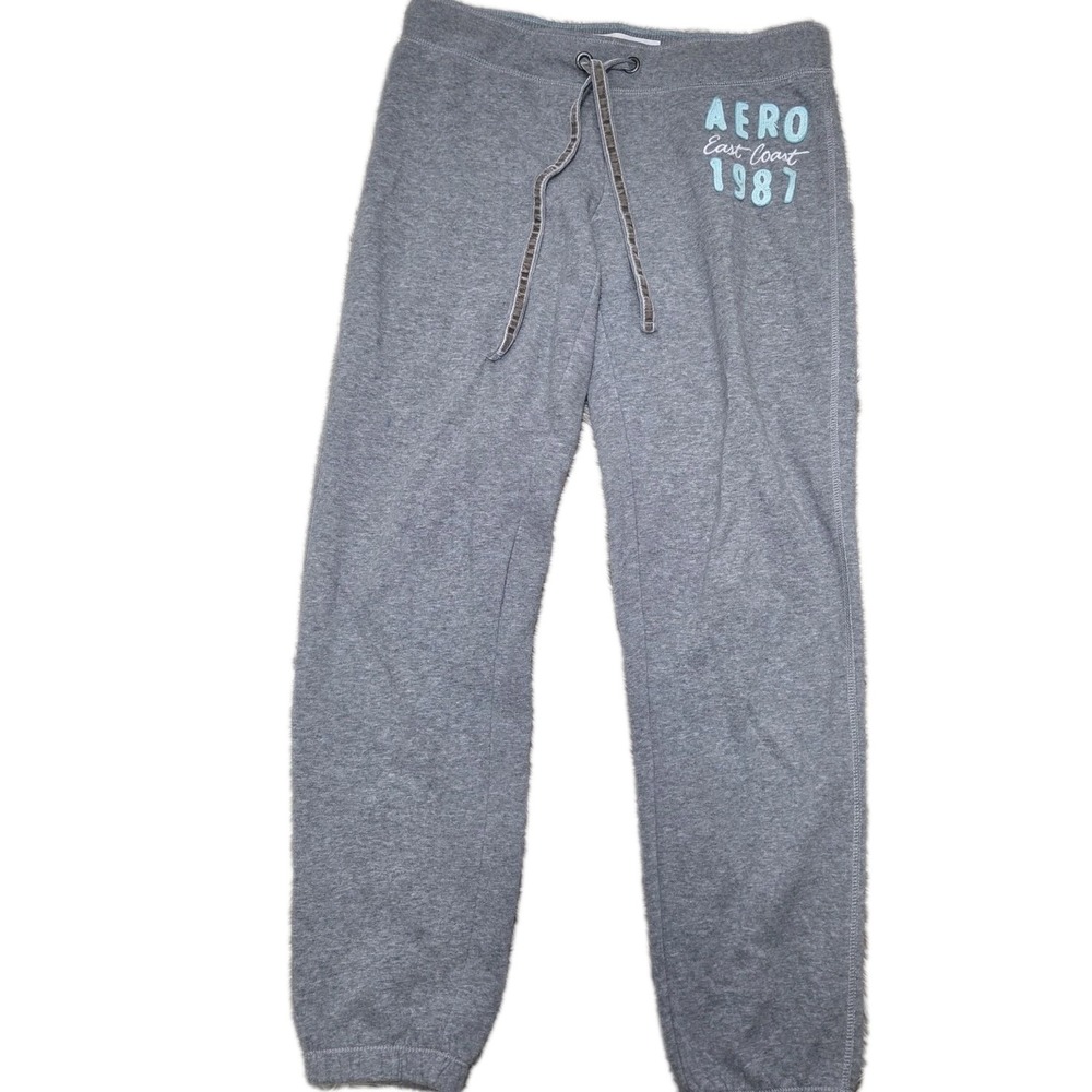 Aeropostale Gray Sweatpants Womens M Joggers AERO East Coast 1987 Lounge
